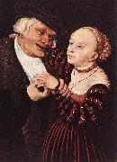CRANACH, Lucas the Elder Old Man and Young Woman hgsw USA oil painting reproduction